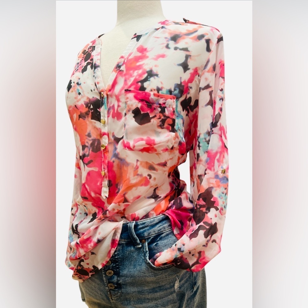 Apt. 9 Multicolor Plus Size Floral Blouse ๐